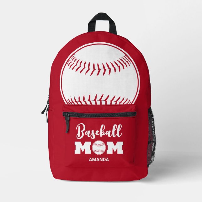 Personalised Baseball Mum Mother's Day Printed Backpack (Front)