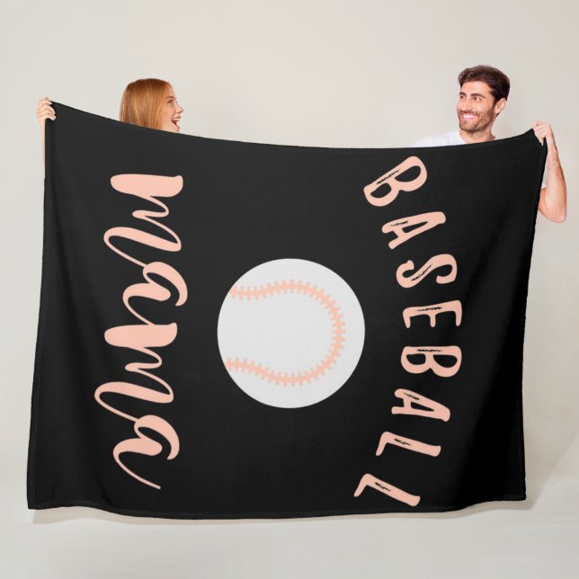 Personalised Baseball Mum | My Mama Baseball Lover Fleece Blanket (In Situ)
