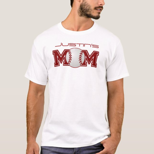 Personalised Baseball Mum T-Shirt (Front)