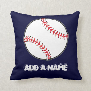 Personalised Baseball navy Blue pillow, Add A name Cushion