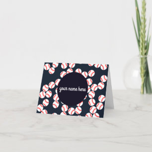 Personalised Baseball Note Cards Folded