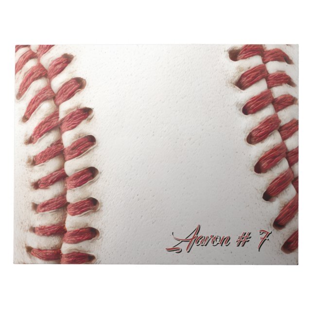  Personalised Baseball Notepad (Front)