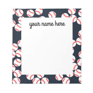 Personalised Baseball Notepad