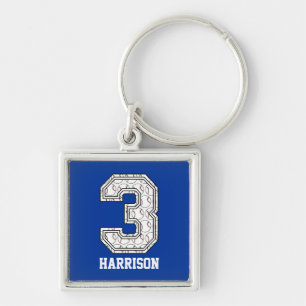 Personalised Baseball Number 3 Key Ring