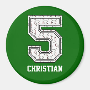 Personalised Baseball Number 5 Magnet