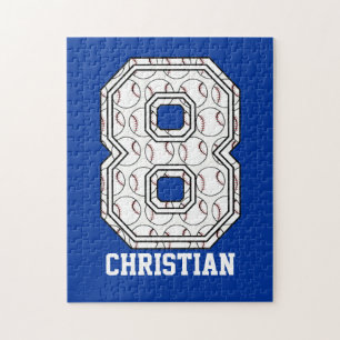 Personalised Baseball Number 8 Jigsaw Puzzle