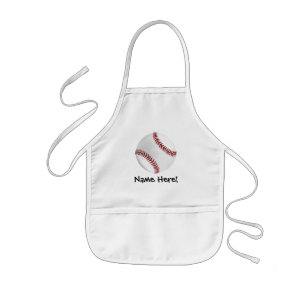 Personalised Baseball on Green Kids Boys Kids Apron