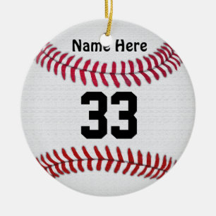 Personalised Baseball Ornaments YOUR NAME & NUMBER