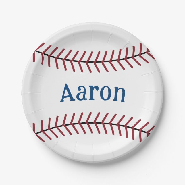Personalised Baseball Paper Plates  (Front)