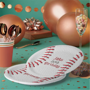 Personalised Baseball Paper Plates with Name & Age