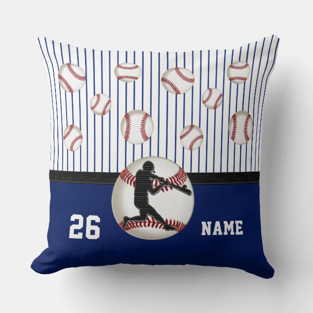 Personalised Baseball Pillow with Your Name Number (Front)
