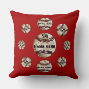 Personalised Baseball Pillows Your Text and Colour
