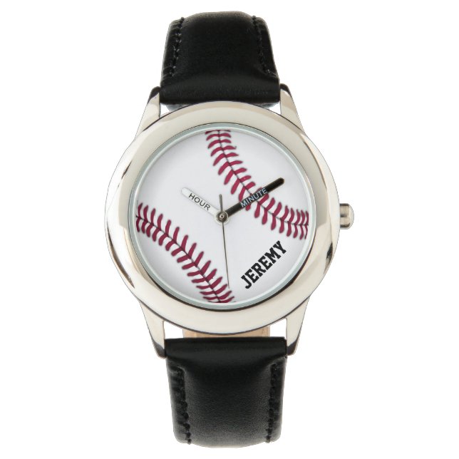 Personalised Baseball Player Coach Name Watch (Front)
