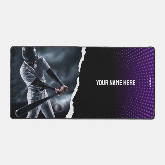 Personalised Baseball Player Desk Mat  (Front)