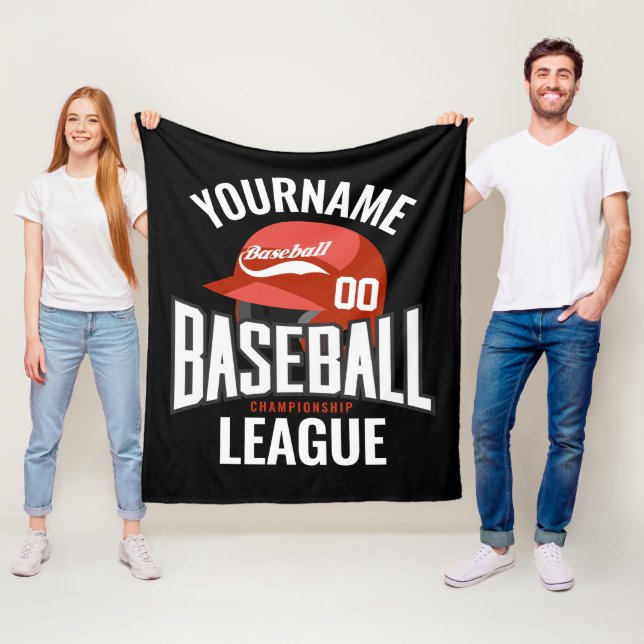 Personalised Baseball Player NAME Team Champ Club  Fleece Blanket (In Situ)