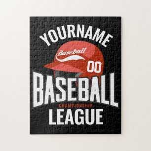 Personalised Baseball Player NAME Team Champ Club  Jigsaw Puzzle