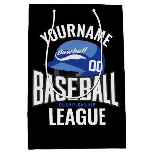 Personalised Baseball Player NAME Team Champ Club Medium Gift Bag
