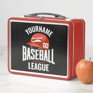 Personalised Baseball Player NAME Team Champ Club Metal Lunch Box