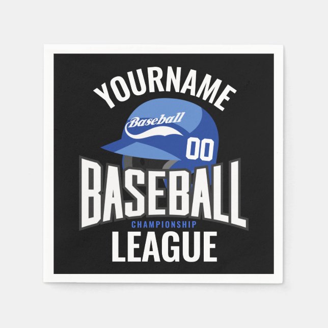Personalised Baseball Player NAME Team Champ Club  Napkin (Front)