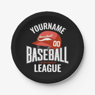 Personalised Baseball Player NAME Team Champ Club  Paper Plate