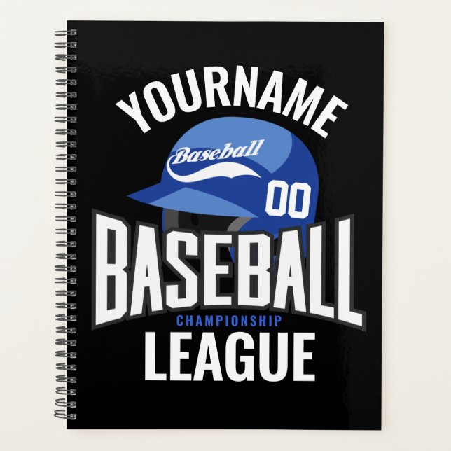 Personalised Baseball Player NAME Team Champ Club  Planner (Front)