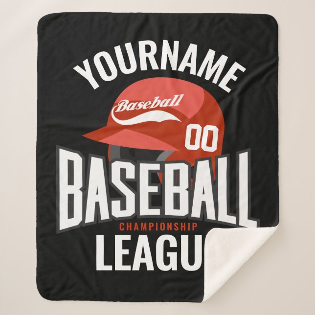 Personalised Baseball Player NAME Team Champ Club  Sherpa Blanket (Front)