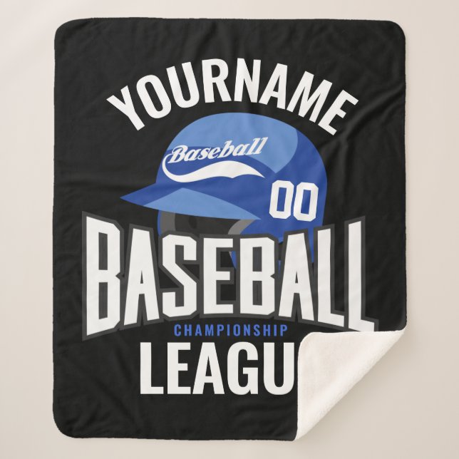 Personalised Baseball Player NAME Team Champ Club  Sherpa Blanket (Front)