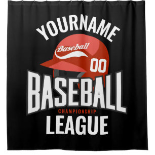 Personalised Baseball Player NAME Team Champ Club  Shower Curtain
