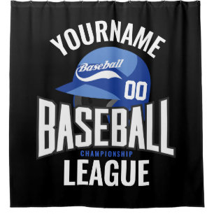 Personalised Baseball Player NAME Team Champ Club  Shower Curtain