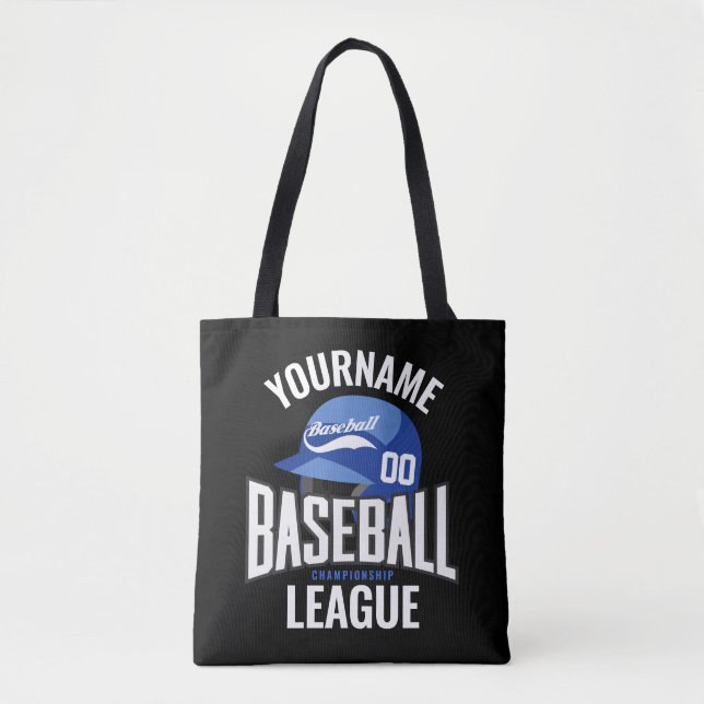 Personalised Baseball Player NAME Team Champ Club  Tote Bag (Front)