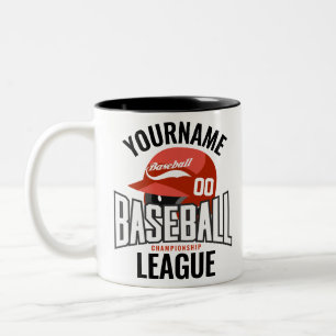 Personalised Baseball Player NAME Team Champ Club  Two-Tone Coffee Mug