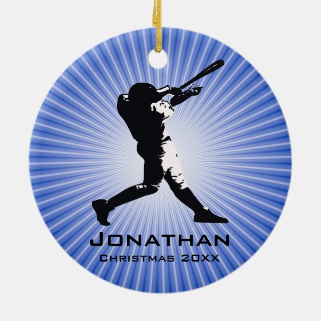 Personalised Baseball Player Ornament (Back)