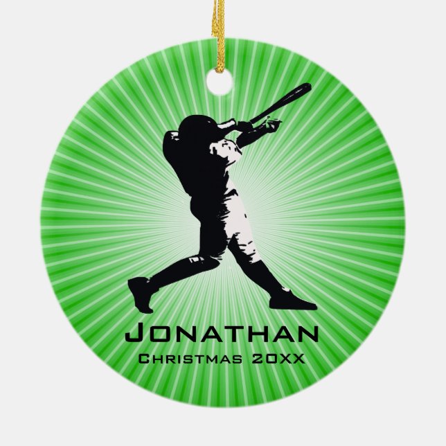 Personalised Baseball Player Ornament (Back)
