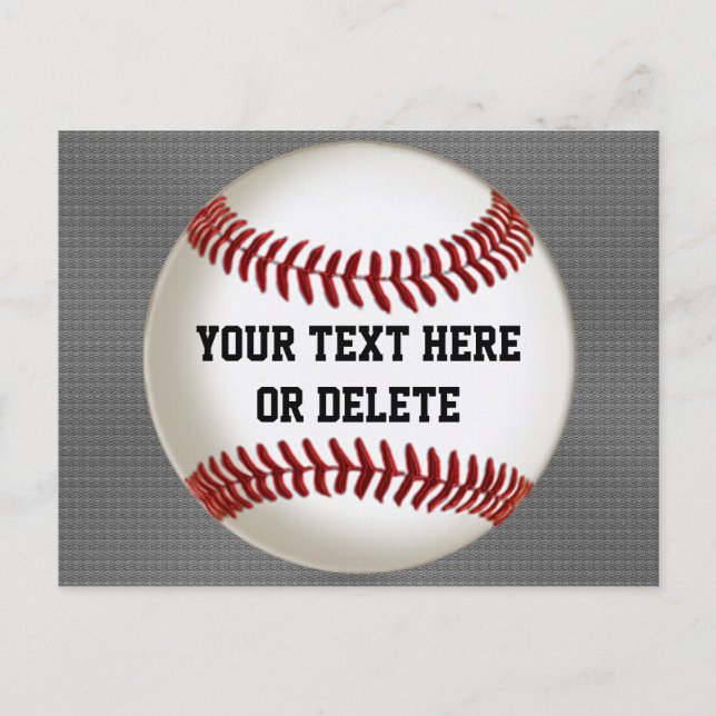 Personalised Baseball Postcards on Burnished Grey (Front)