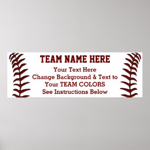 Personalised Baseball Poster Banner 36 in X 12 in