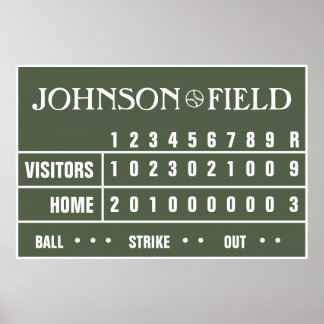 Personalised Baseball Scoreboard - 60" x 40" Poster