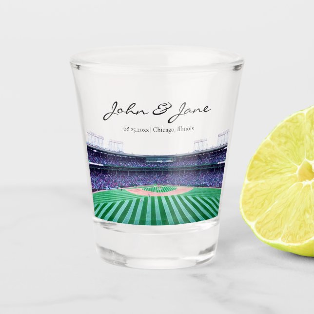 Personalised Baseball Shot Glass (Front)