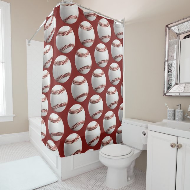  Personalised Baseball Shower Curtain (In Situ)