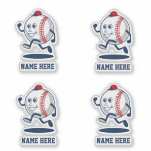 Personalised Baseball Softball Cartoon Name