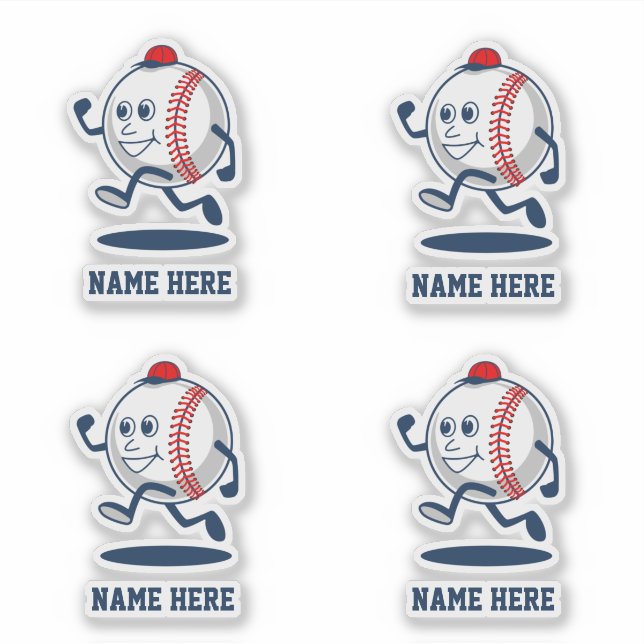 Personalised Baseball Softball Cartoon Name (Front)