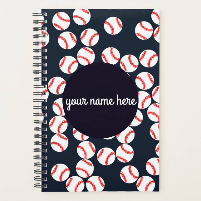 Personalised Baseball Spiral Planner (Front)