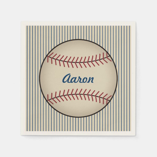 Personalised Baseball Sports Party Napkins (Front)