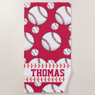 Personalised Baseball Sports Summer Beach Towel