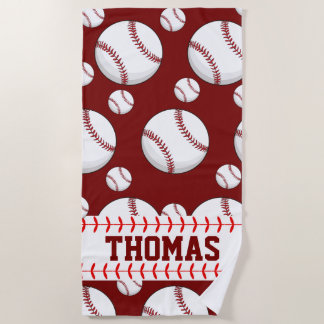 Personalised Baseball Sports Summer Beach Towel