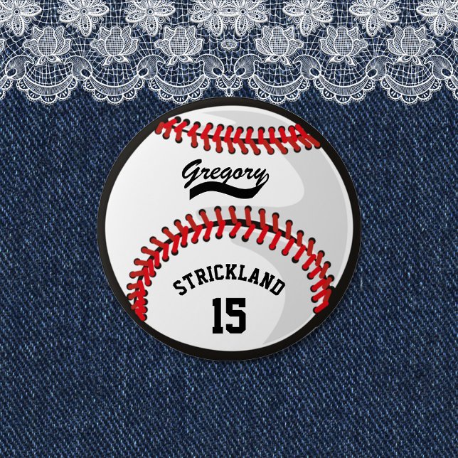 Personalised Baseball Sports Tribute Button (Creator Uploaded)