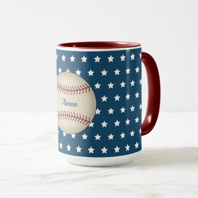 Personalised Baseball Stars Mug (Front Right)