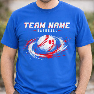Personalised Baseball Team Name Number T-Shirt