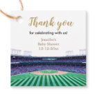 Personalised Baseball Theme Thank You Favour Tags