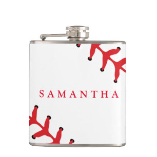 Personalised Baseball Themed Flask
