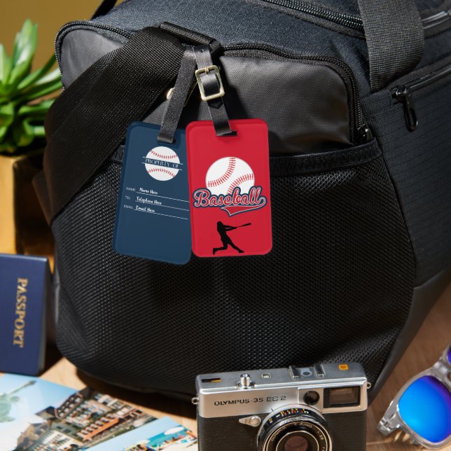  Personalised Baseball Themed Luggage Tag (Front & Back)